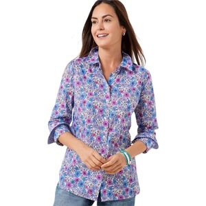 Talbots Modern Classic Shirt Poppy Ditsy NWT Size Petite P